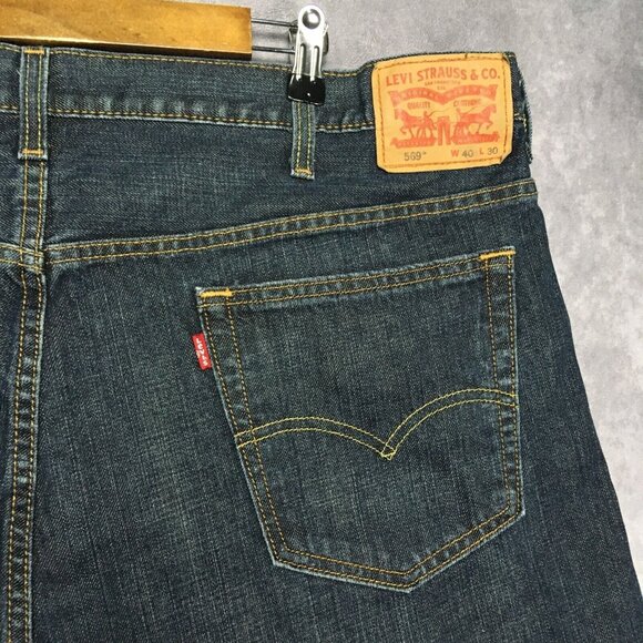 Levis Mens 569 Loose Straight Fit Blue Jeans size 40x30 Denim Pants Zipper Fly - Picture 5 of 15